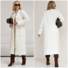 Oversize Strickmantel Strickjacke lang Cardigan Weste Weiß S-XL