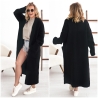 Oversized Strickmantel lang Strickjacke Cardigan schwarz S-XL
