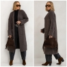 Oversized Strickmantel lang Strickjacke Cardigan Weste Mokka S-XL