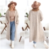 Oversize Strickmantel Strickjacke lang Cardigan Beige S-XL