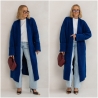 Oversize Strickmantel Strickjacke lang Cardigan Dunkelblau S-XL