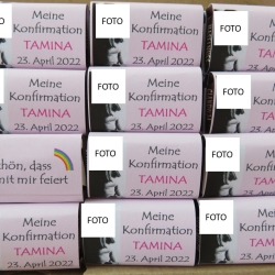 Schokolade als Gastgeschenke 20 Täfelchen mit Foto