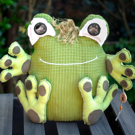 UPCYCLING Türstopper Frosch mit Trageschlaufe