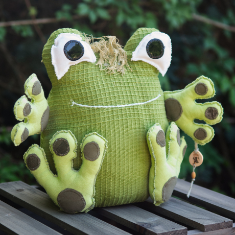 UPCYCLING Türstopper Frosch mit Trageschlaufe