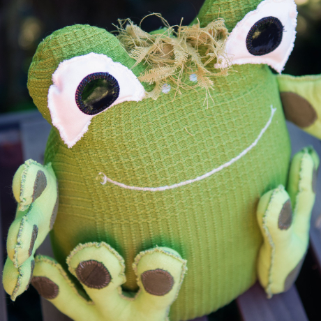 UPCYCLING Türstopper Frosch mit Trageschlaufe