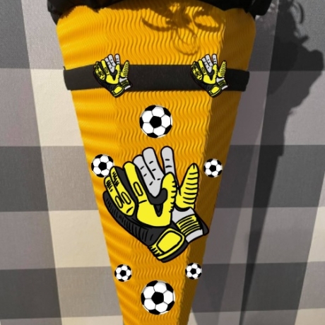 Bastelset für Schultüte Fußballhandschuhe gelb mit schwarz