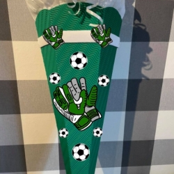 Dekoelemente für Schultüte Fußballhandschuhe grün mit weiß