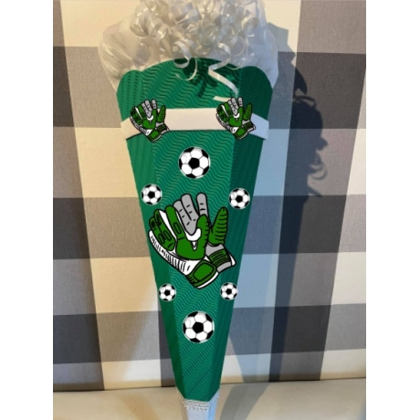 Schultüte Fußballhandschuhe grün mit weiß
