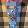 Bastelset für Schultüte Fußballhandschuhe Rosa mit hellbau 