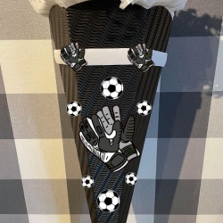 Bastelset für Schultüte Fußballhandschuhe schwarz mit weiß