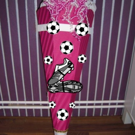 Bastelset für Schultüte Fußballschuhe pink mit weiß