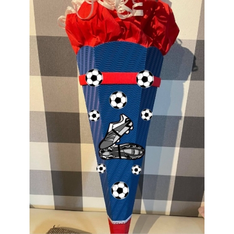Dekoelemente für Schultüte Fußballschuhe blau mit rot