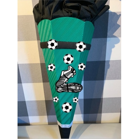 Schultüte Fußballschuhe grün mit schwarz