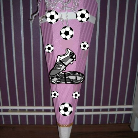 Schultüte Fußballschuhe rosa mit weiß