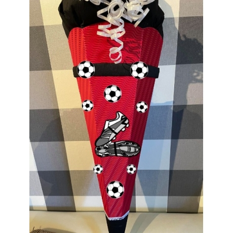 Dekoelemente für Schultüte Fußballschuhe rot mit schwarz