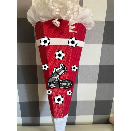 Bastelset für Schultüte Fußballschuhe rot mit weiß