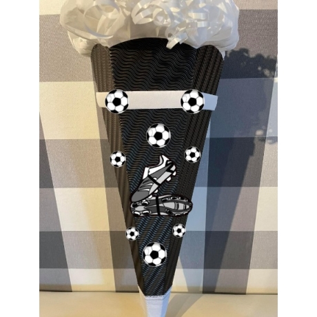 Schultüte Fußballschuhe schwarz mit weiß