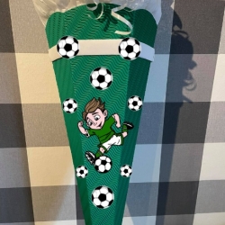 Dekoelemente für Schultüte Fußballspieler grün mit weiß