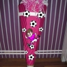 Dekoelemente für Schultüte Fußballspieler pink mit weiß