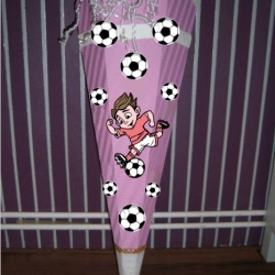 Dekoelemente für Schultüte Fußballspieler rosa mit weiß