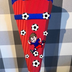 Bastelset für Schultüte Fußballspieler rot mit blau