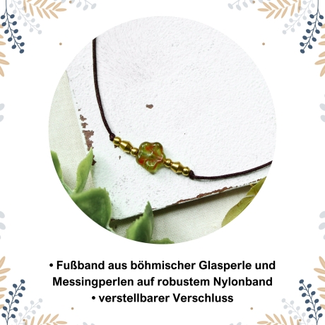 Sommer Fußband Blume mit Messingperlen | Perfektes Geschenk