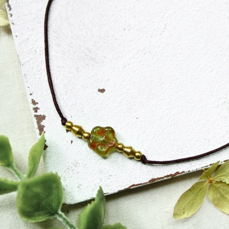Sommer Fußband Blume mit Messingperlen | Perfektes Geschenk