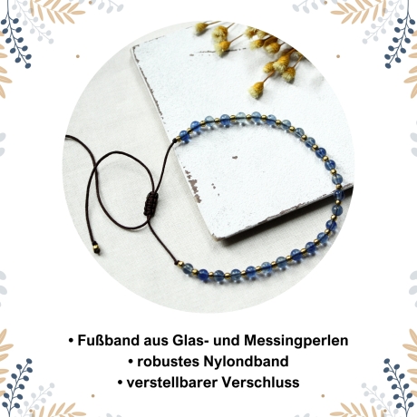 Sommer Fußband aus Glasperlen und Messing 