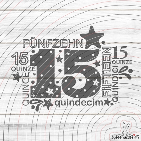 Fünfzehn Plotterdatei SVG DXF 