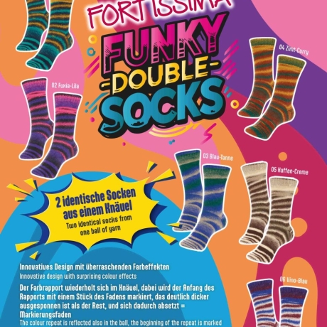 Fortissima Funky Double Socks, 4-fädige Sockenwolle, Fb. 06