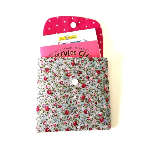 Geldbeutel Mini-Täschchen Kleinkram Hellblau Rosa Pixi-Buch