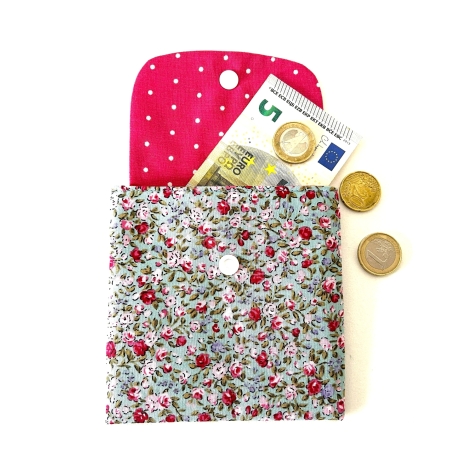 Geldbeutel Mini-Täschchen Kleinkram Hellblau Rosa Pixi-Buch