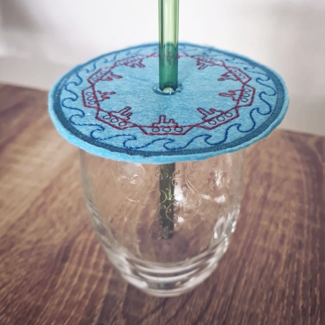 Schiffe Untersetzer Glasdeckel 4 Motive ITH Stickdatei Ø10 cm