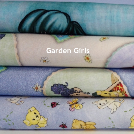 Garden Girls - animal & garden toss blue