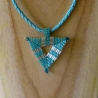 Halskette mit Anhänger Glasperlen, silber, türkis, 44 cm