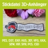 Stickdatei 3D-Anhänger GAMERBOY, 3D-Stick, Lesezeichen