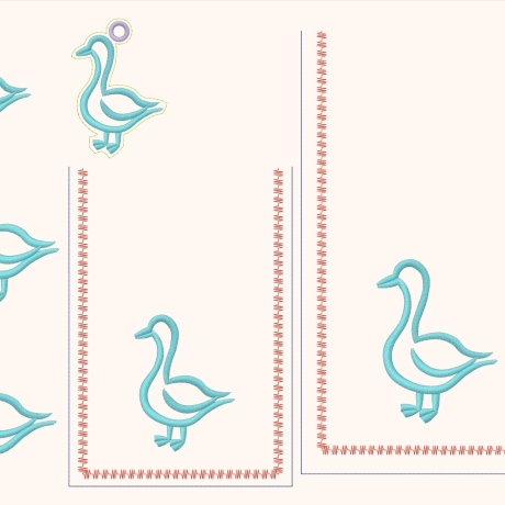 6x Gans Martinsgans Anhänger Beutel Deko Stickdatei stickdirwas