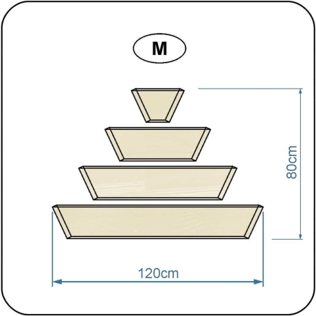 Tobys Gartenpyramide M - mit 4 Ebenen 120x120x80cm