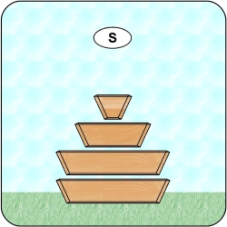 Tobys Gartenpyramide S - mit 4 Ebenen 90x90x80cm