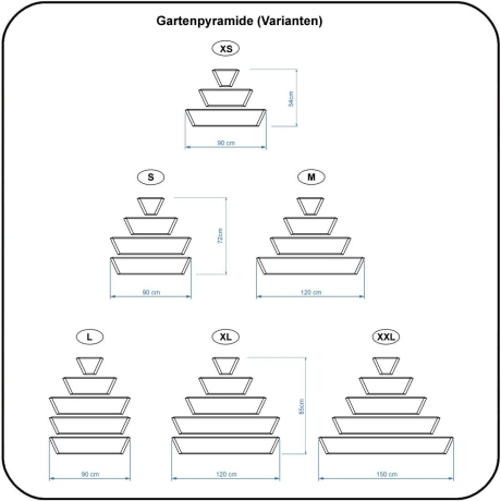 Tobys Gartenpyramide S - mit 4 Ebenen 90x90x80cm