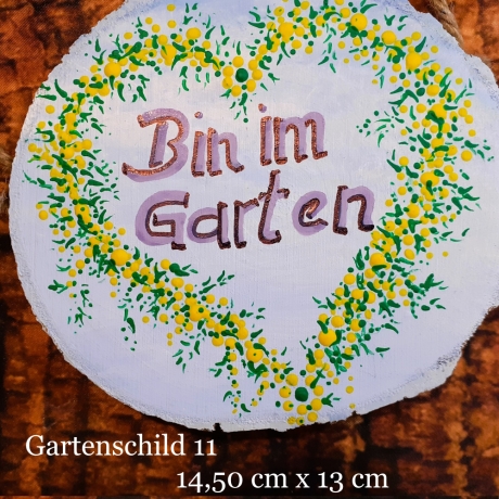 Gartenschild - Bin im Garten mit den Hummeln bummeln - Türscheibe