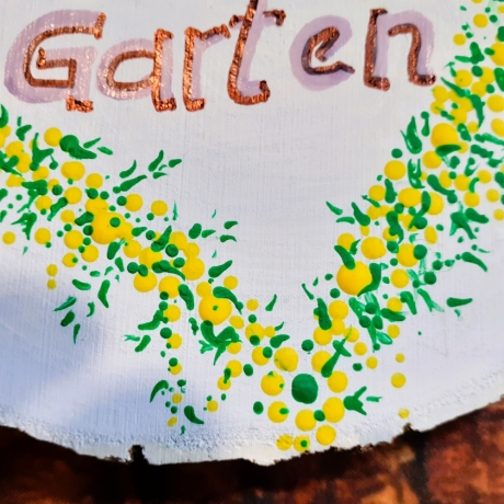 Gartenschild - Bin im Garten mit den Hummeln bummeln - Türscheibe