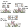 Stickdatei Gartenzaun mit Fenster verschiedene Größen