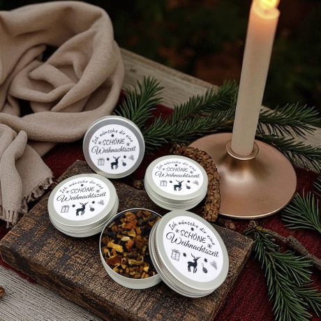 Weihnachtsgeschenk- Weihnachtsdose gefüllt mit Tee, Badesalz 