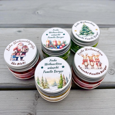 Weihnachtsgeschenk personalisierte Dosen gefüllt mit Tee, Gewürz