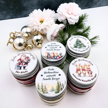 Weihnachtsgeschenk personalisierte Dosen gefüllt mit Tee, Gewürz