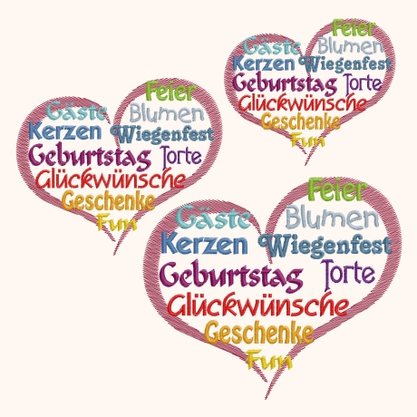 Geburtstagsherz Stickdatei Wortwolke Herz Geburtstag stickdirwas