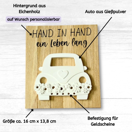 Geschenk zur Hochzeit – Geldgeschenk mit Auto & Namen
