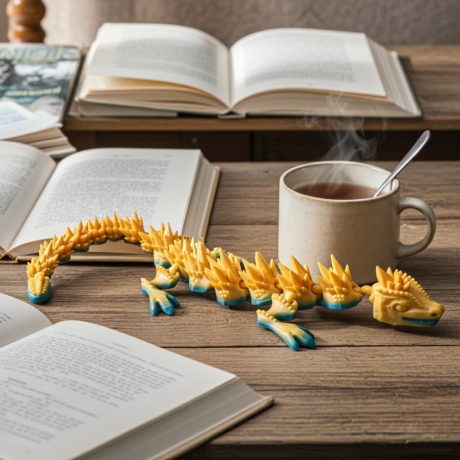 Gelenkiger Drache – Einzigartiges Sammlermodell aus PLA, 37 cm