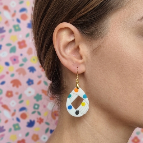 Handgefertigte Polymer Clay Ohrringe – Modern Art Design